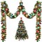 Tree Decoration Prelit Tinsel Garland Battery Operated 50 LED Christmas Garland Multicolor Garland for Xmas Home Outdoor Decor(Multicolor, Red and Green)